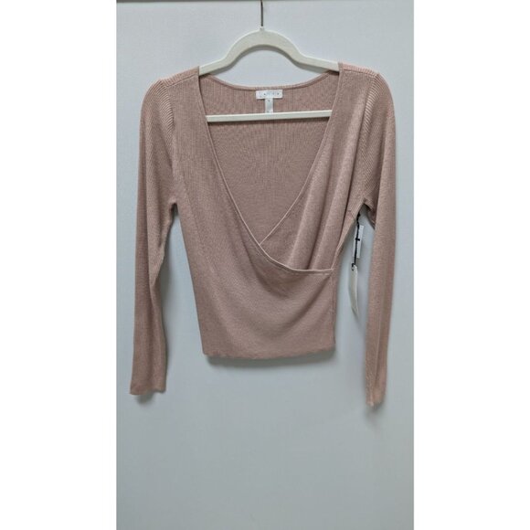 LEiTH Light Pink Ribbed Knit Cropped Sweater - Picture 1 of 2